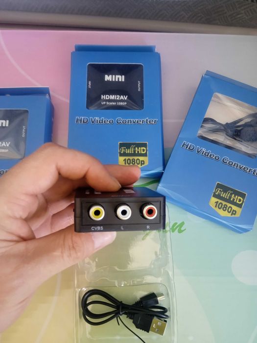 Конвертер видеосигнала, переходник с HDMI на AV (тюльпан)