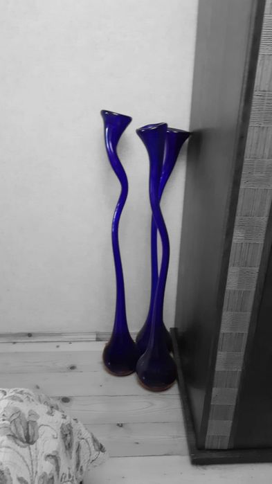 Вазы - стекло ( цвет кобальт синий)