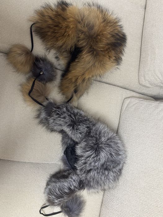 Set caciuli de blana naturala mama si copil