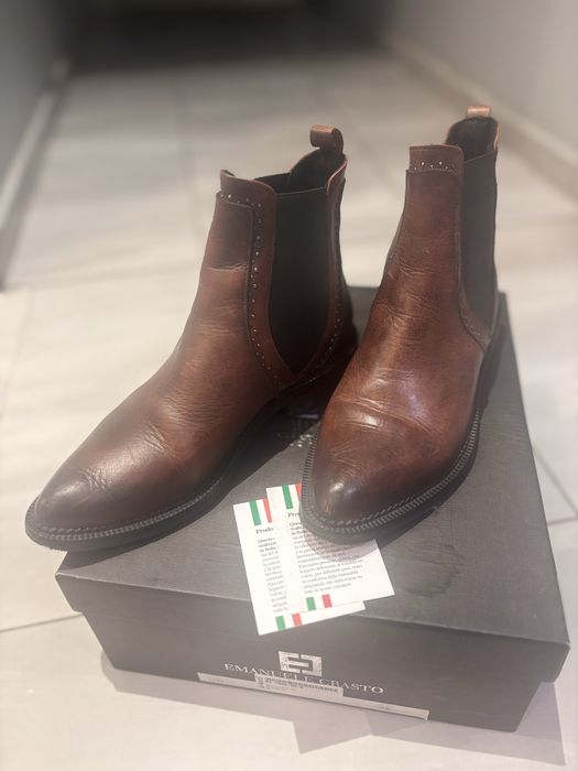 Италиански Боти тип челси естествена кожа