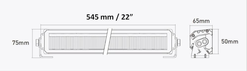 Led бар 54.5см 12V-24V 60W 8500LM бяла и оранжева светлина