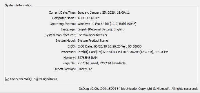 Vand PC I7-8700k, 32gb DDR4, TUF B360-PLUS G, RM850x -fara placa video