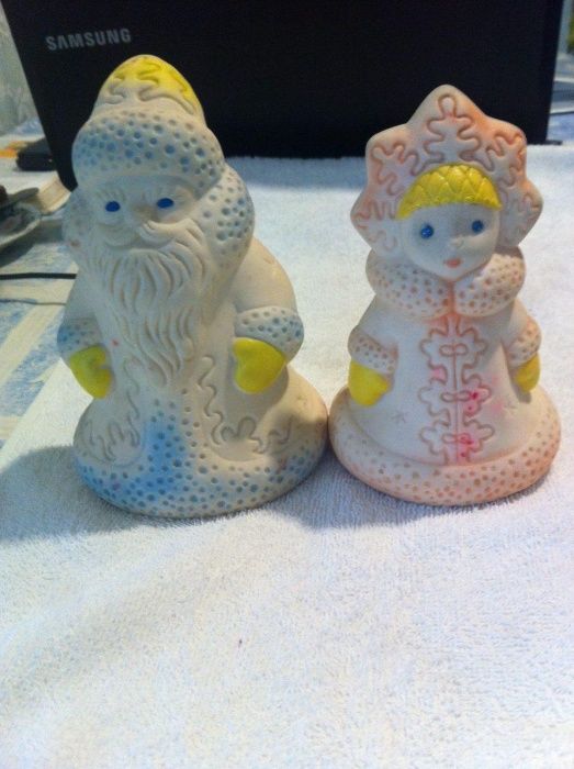 новогодние елочные игрушки, Дед Мороз и Снегурочка 50-70 -х годовов