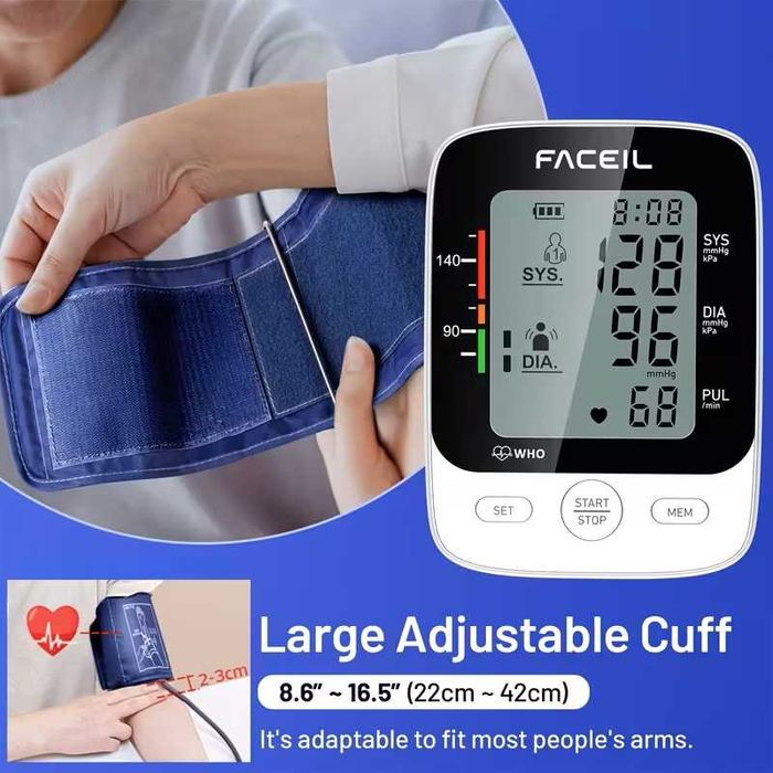 Автоматичен апарат за измерване на кръвно налягане – голям дисплей