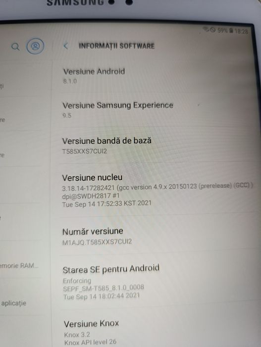 Tableta samsung a6 display 10 inch cu slot sim 32gb și 2gb ram
