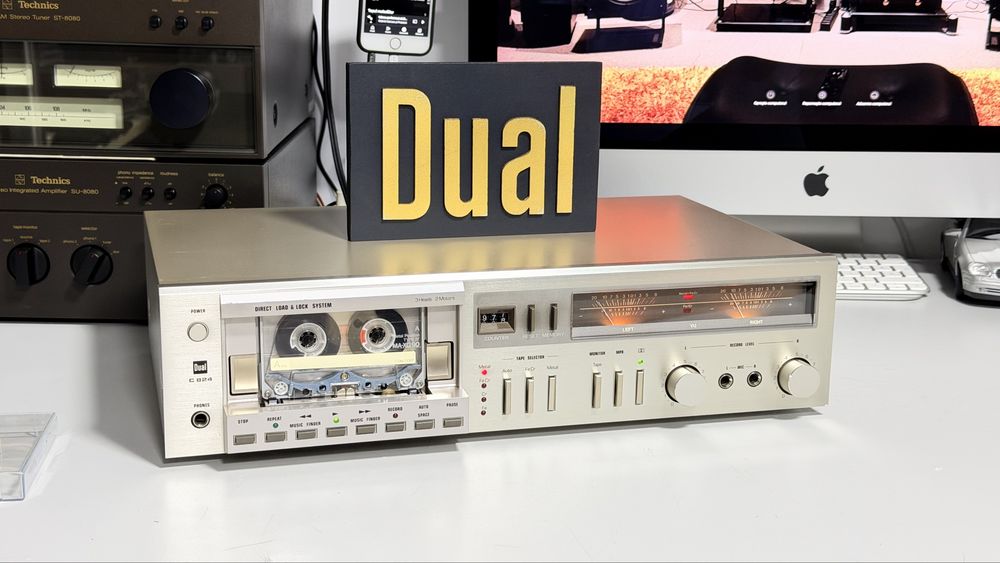 Dual C 824 Vintage Hi-Fi Stereo Cassette Deck, 3 Capete, 2 Motoare, Dolby B, Metal Tape, Servisat, Curele Noi, Înregistrare 1:1