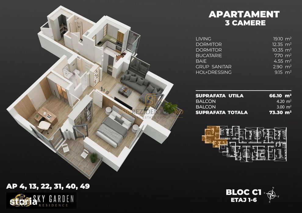 Apartament 0% Comision - 3 camere, decomandat, langa metrou