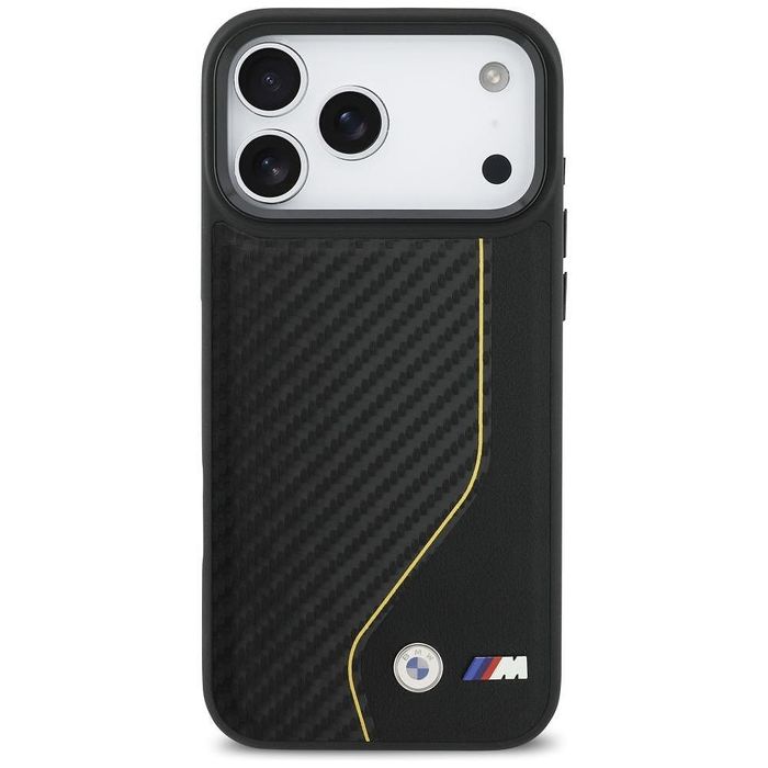Case bmw m carbon line & logo magsafe for iphone 17 pro max yellow