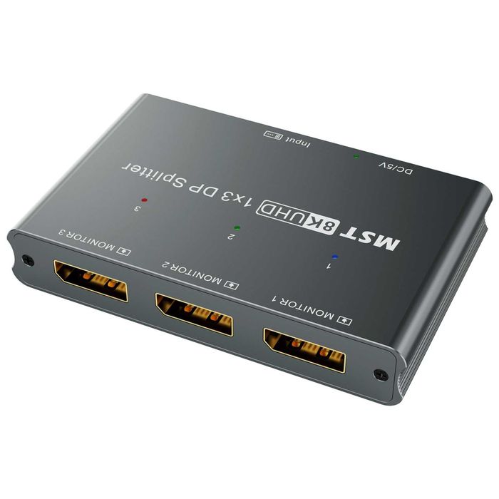 8K Дисплей порт сплитер към 3 DP порта в режими Mirror само за windows