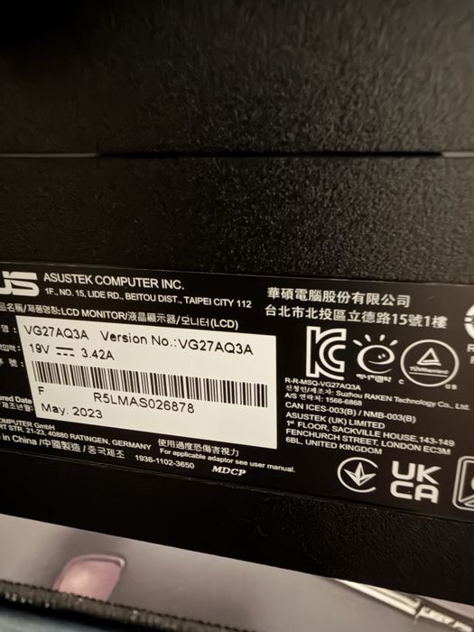 Monitor Asus Tuf 180hz 1 ms qhd