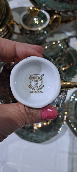 Чехословакия оргинал чайно_столовый сервиз "Хамелион"перламутр на 6