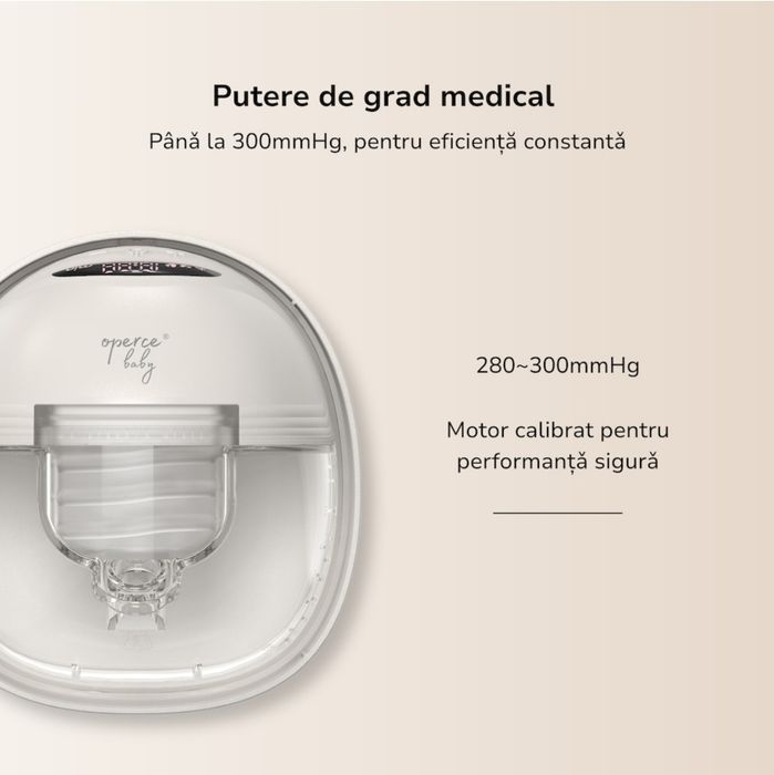 2 X Pompa de San Electrica OPERCEBABY  Pro Comfort Series, Hands-Free & Portabila, Silentioasa - Garanție