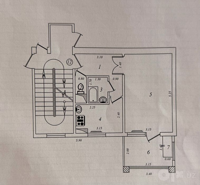 ЦЕНТР Шайхантахур РОВД 1-комнатная Квартира 40м²(ор.Актепа)
