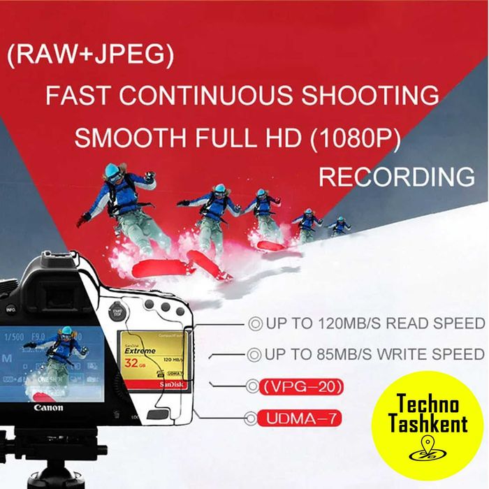 SanDisk Extreme CompactFlash карта памяти 32/64Гб 120 Mbit/s, UDMA 7