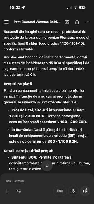 Bocanci Protecție WENAAS Balder NOI – Sistem BOA – S7L / HRO – Mărimea 42