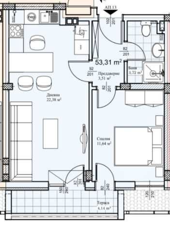 Продава се Двустаен апартамент в Пловдив, Прослав - 58 кв.м за 612 €/кв.м - Снимка #1