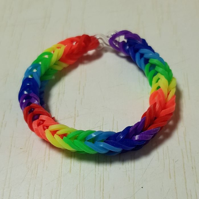 Brățări elastice curcubeu/ rainbow, tricolor, mărțișor