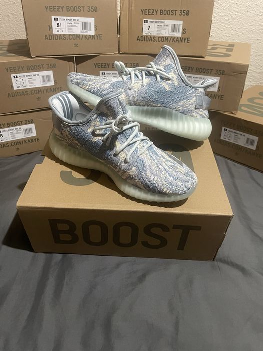 Yeezy 350 v2 Mx Blue, Albastru/Alb, Noi in cutie, Nepurtati, 41-42