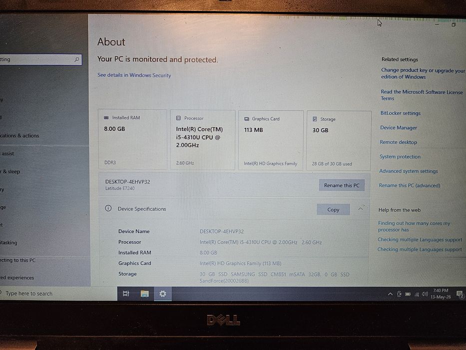 Dell E7240, incomplet, pentru piese