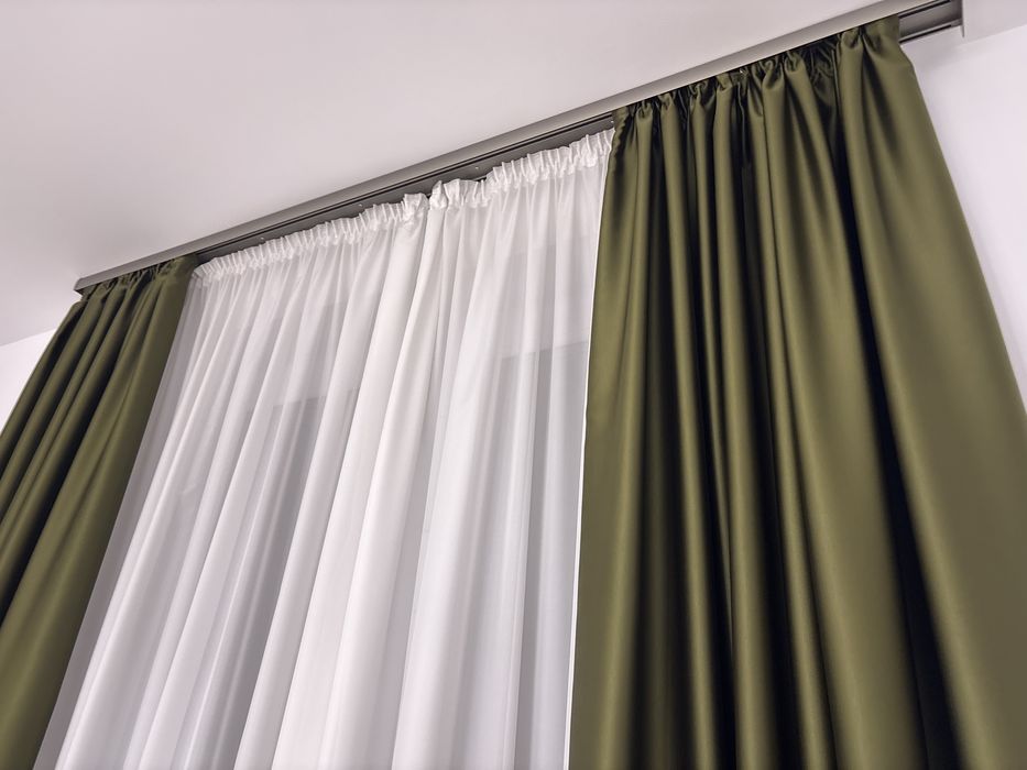 Draperii kaki blackout – noi, neutilizate – 230 x 245 cm