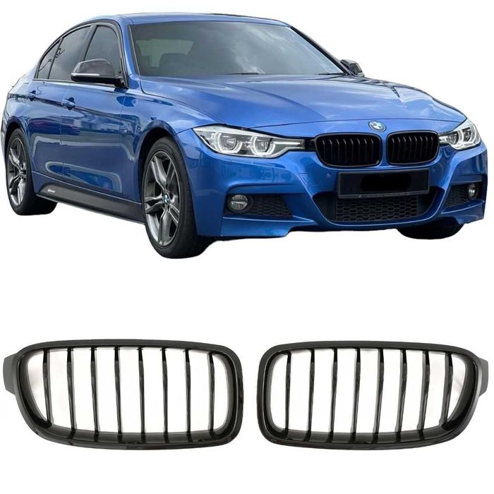 Grile Nari Bara Fata Simple BMW F30 F31 F35 F80, Negru Lucios, OFERTA