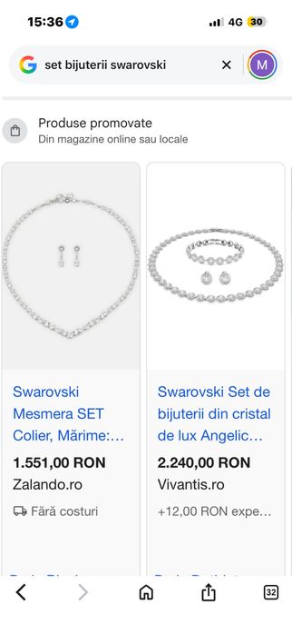 Set bijuterii fin cristal de lux SWAROVSKI