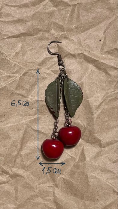 Сережки вишенки (ручная работа)