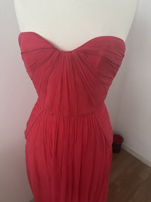 Mango Rochie lunga maxi  roz matase naturala