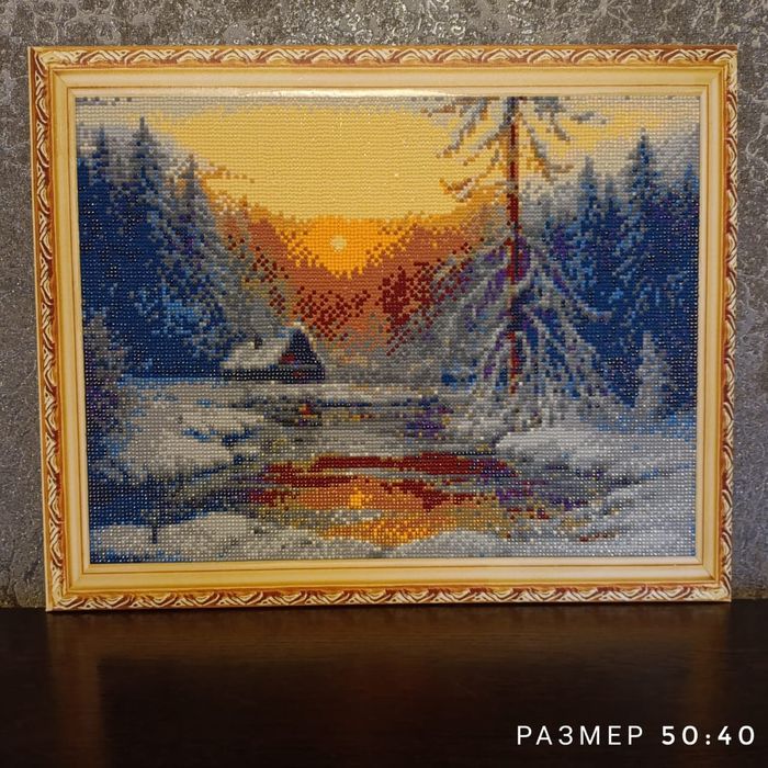 Картина из алмазной мозайки. Ручная работа. Размер 40×50