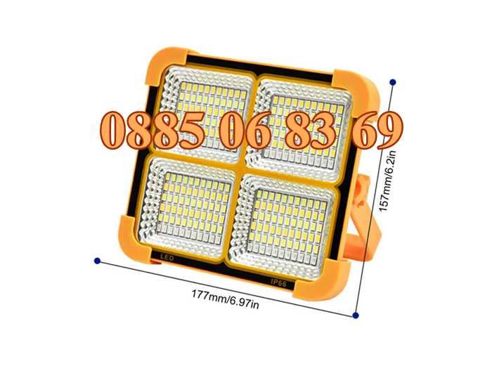 2 модела LED соларен прожектор 100W, LED Соларна къмпинг лампа 100W