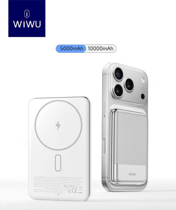 WiWU P088 Ультра Тонкий 5000mAh CCC Magnetic 20W Power Bank iPhone 17
