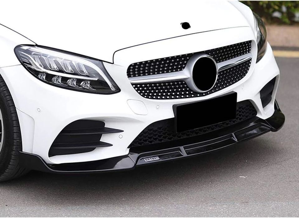 Lip prelungire bara fata compatibil cu MERCEDES Benz C-Class W205 2015-2018 negru lucios