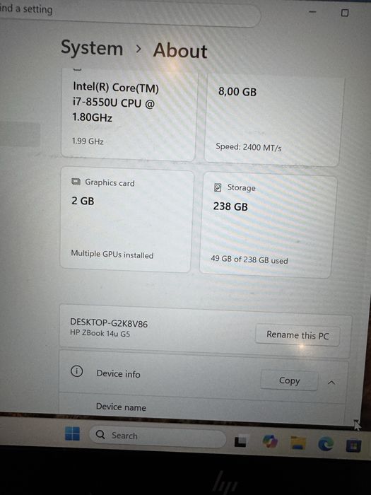 Hp i7 generatie 8