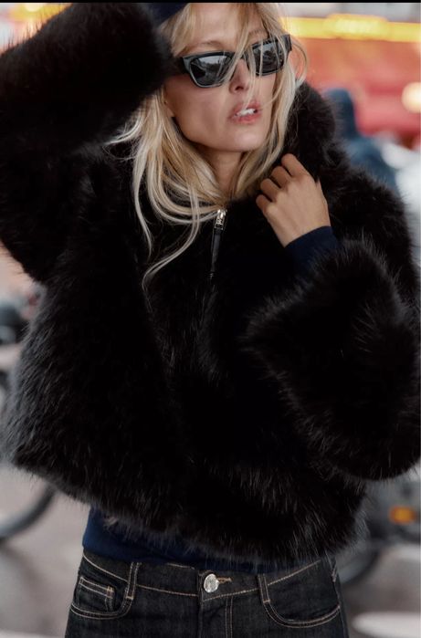 Пухено палто Zara