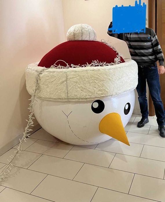 Професионална Коледна Украса-Надуваем Коледен Пингвин