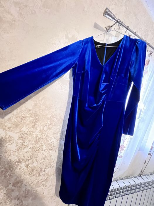 Rochie eleganta albastru metalizat