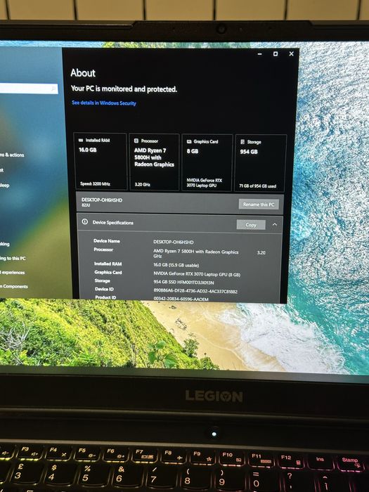 Laptop Gaming Lenovo Legion 5 - RTX 3070 (Full Power) - Ecran 165Hz