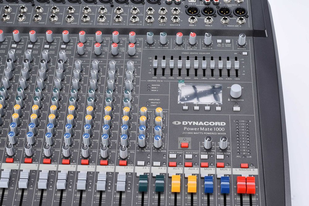 Mixer audio Dynacord PowerMate 1000-3 cu amplificator 2 Х 1000W 4 Ω (6mono + 4 stereo) (Clona)