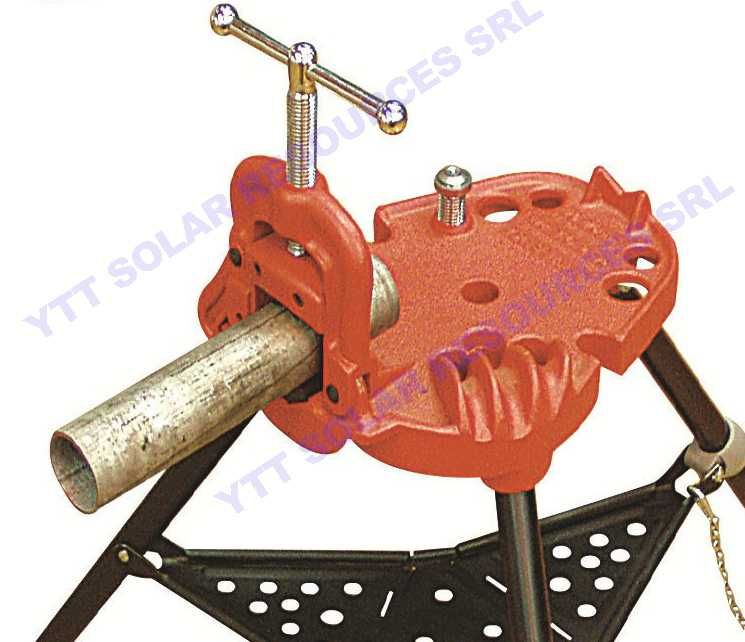 Suport / capra / trepied cu menghina / lant pt filetat tevi 1/8"-6"