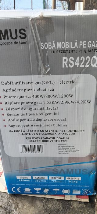 Soba încălzire mixtă gaz și electrica
