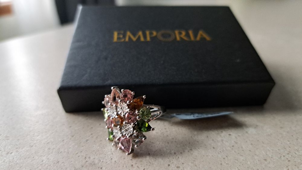 Inel argint 925 turmalina curcubeu