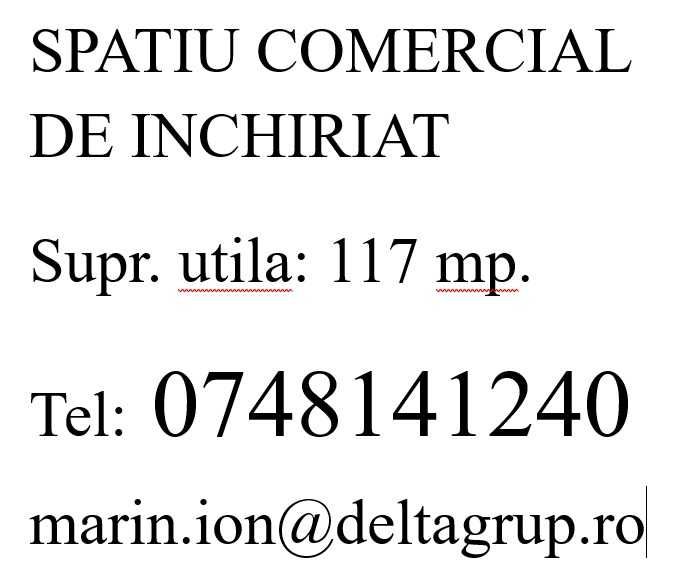 Inchiriere spatiu comercial