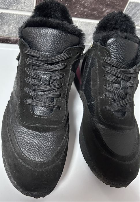 Кожанные ботинки зима натуралка