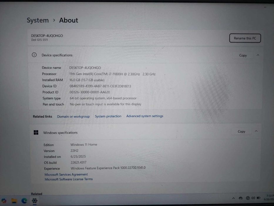 Laptop Gaming Dell G15 5511