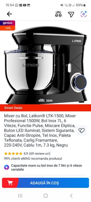 Mixer planetar cu extra bol de inox