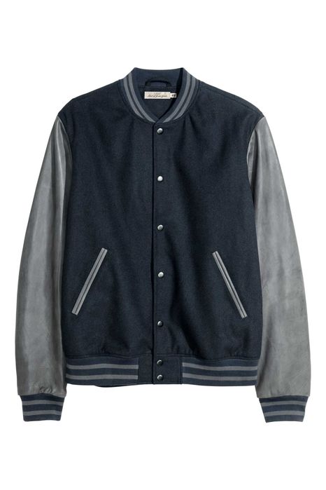 H&M - Geacă (piele naturală & fetru lână) căptuşită, măr. M/50, talie = 105-110 cm., NOUA, etichetă