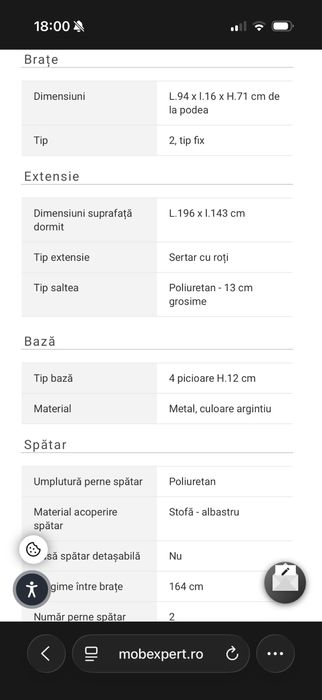 Canapea extensibila Mobexpert