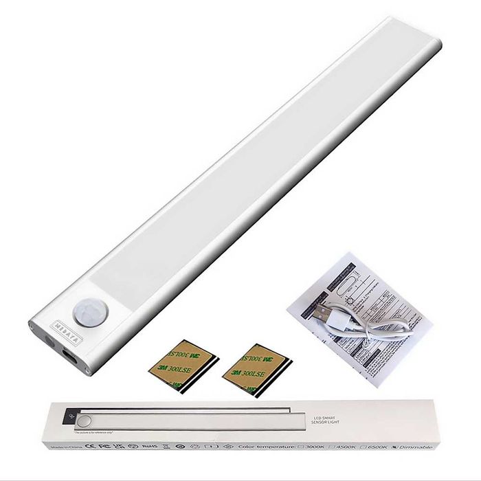 Nou, lampa led cu sensor de miscare, 3 tipuri lumina, acumulator, 40cm