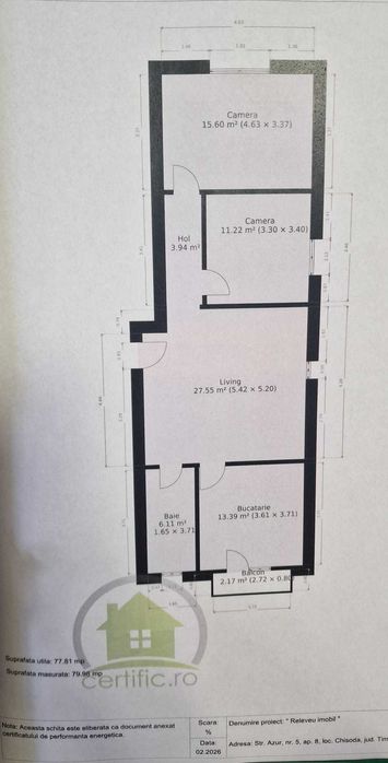 Apartament 3 camere, Chisoda, et.2