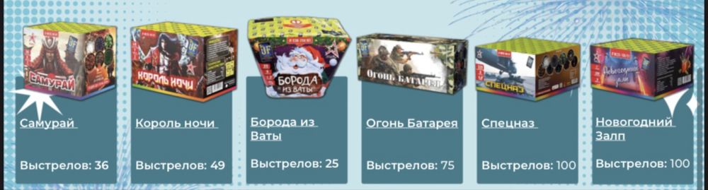 Фейерверки, Салюты пиротехника